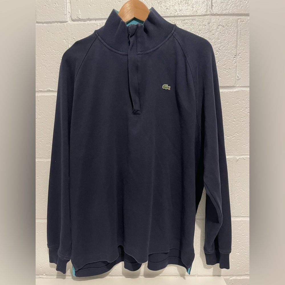 LACOSTE MEN'S HALF-ZIP COTTON SWEATSHIRT Size 7 2XL